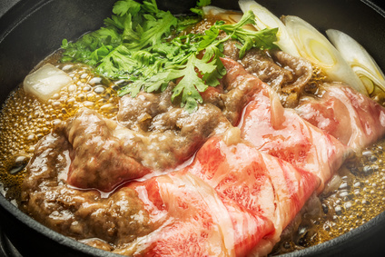 Sukiyaki of high-quality Japane beef